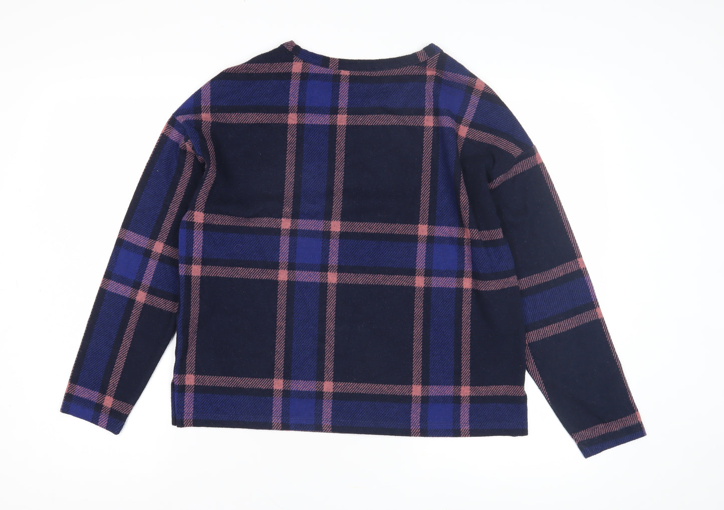 Marks and Spencer Women's Size 10 Blue Check Long Sleeve Top