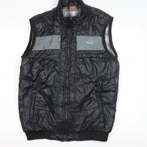 HUGI Men's Black 4XL Puffer Waistcoat Full Zip