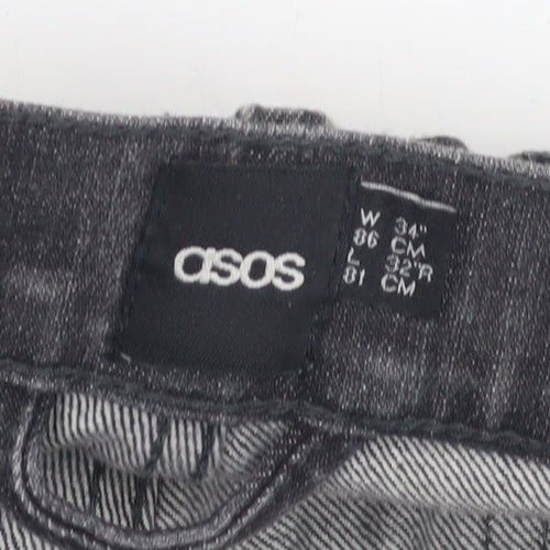 ASOS Men's Grey Straight Jeans Size L