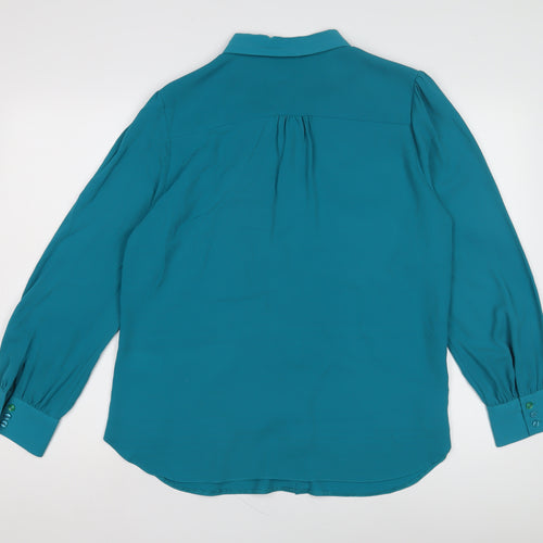 Debenhams Women's Blue Button-Up Shirt Size 16