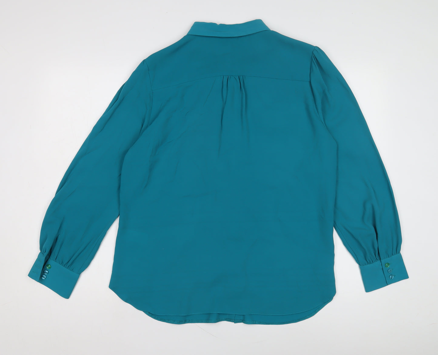 Debenhams Women's Blue Button-Up Shirt Size 16