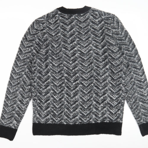 Marks and Spencer Mens Black Geometric Pullover Jumper M