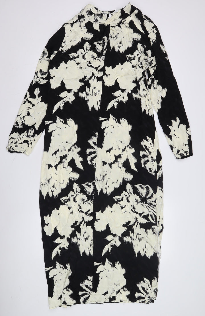 Marks and Spencer Women’s Floral Black Size 14 Shift Dress