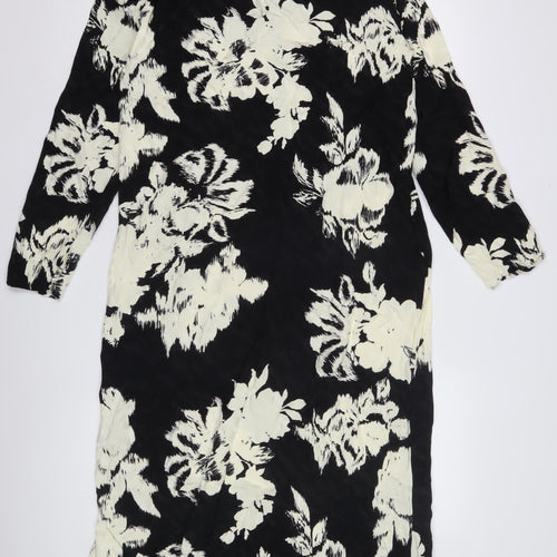 Marks and Spencer Women’s Floral Black Size 14 Shift Dress