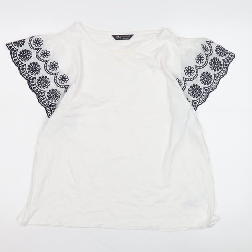Marks and Spencer Women's White T-Shirt Size 14