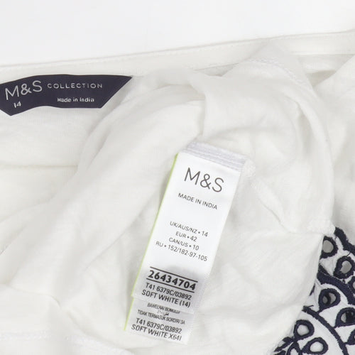 Marks and Spencer Women's White T-Shirt Size 14