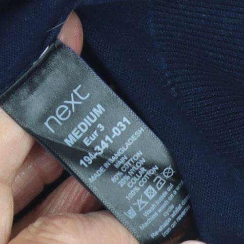 Next Men's Blue Long Sleeve Polo Shirt Size M