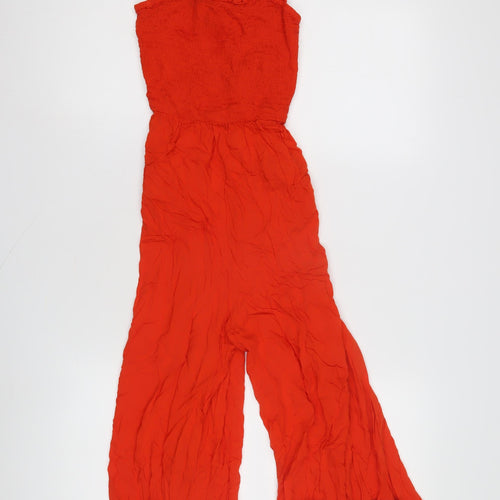 Monsoon Womens Red Wide-Leg Sleeveless Jumpsuit S