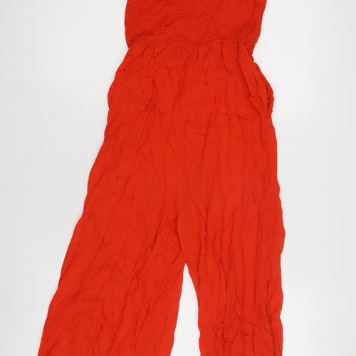 Monsoon Womens Red Wide-Leg Sleeveless Jumpsuit S