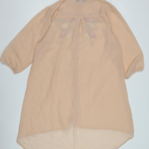 Boohoo Women's Beige Embroidered Shirt Dress Size 16