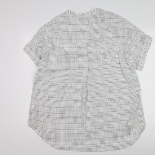 Whistles Women's White S Check Blouse with Collared Neck