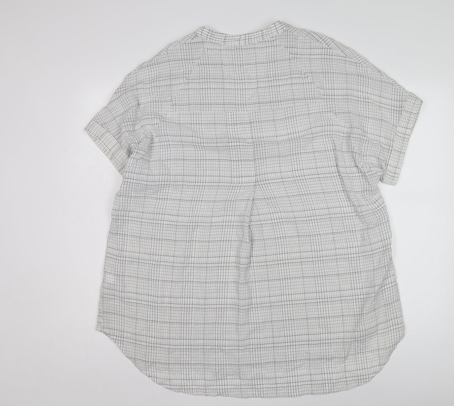 Whistles Women's White S Check Blouse with Collared Neck