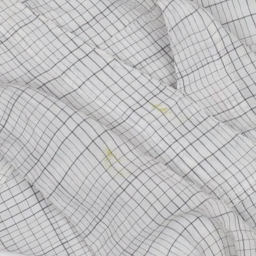 Whistles Women's White S Check Blouse with Collared Neck