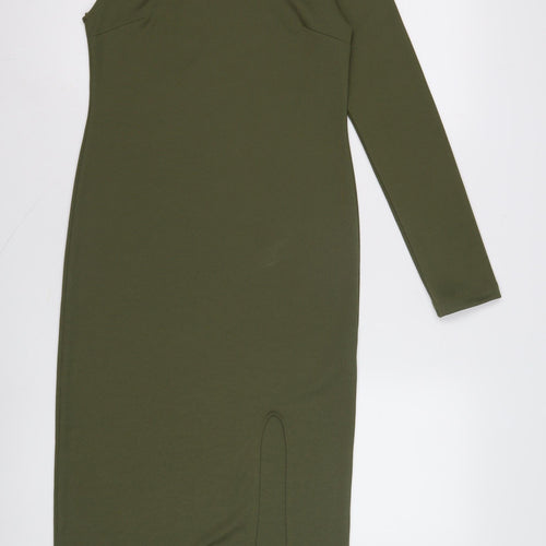 Topshop Women’s Green Bodycon Midi Dress - Size 12