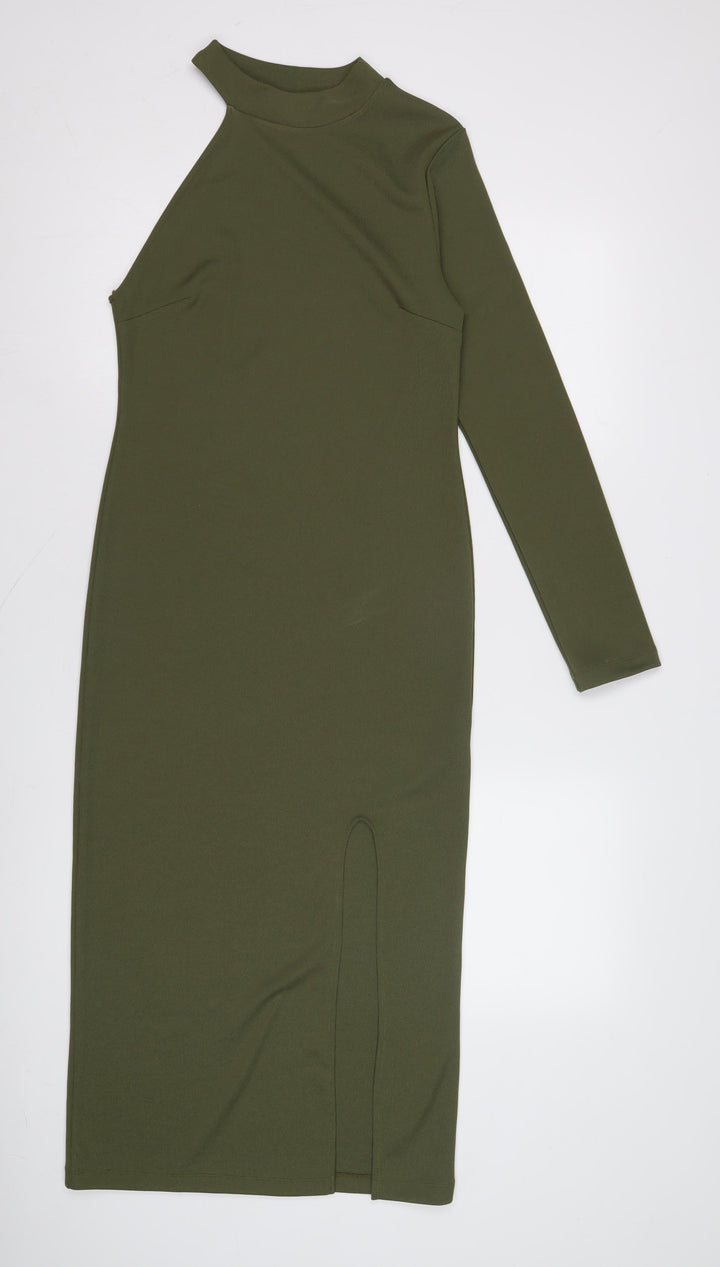 Topshop Women’s Green Bodycon Midi Dress - Size 12