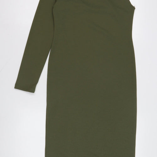 Topshop Women’s Green Bodycon Midi Dress - Size 12