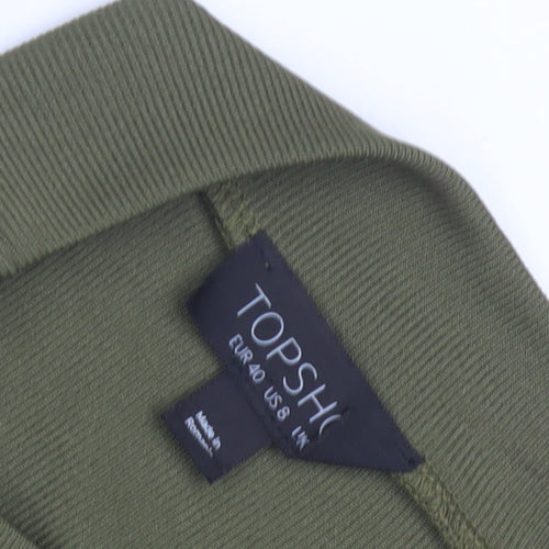 Topshop Women’s Green Bodycon Midi Dress - Size 12