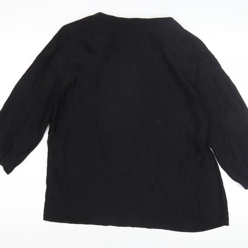 Laura Clement Women's Black Silk Blouse Size 10