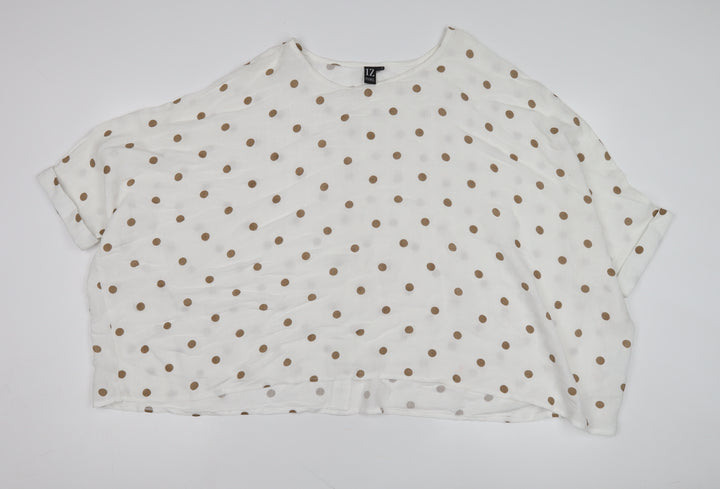 Izabel London Women's White Polka Dot Top Size 14