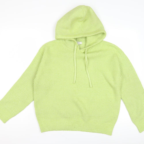 Marks and Spencer Women's Green Hooded Pullover Jumper S
