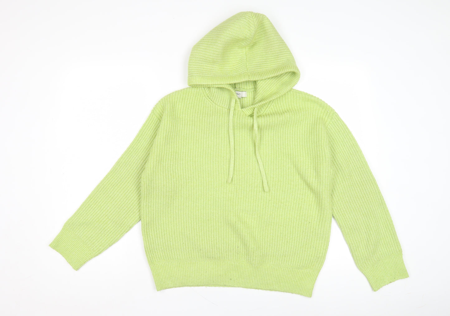 Marks and Spencer Women's Green Hooded Pullover Jumper S