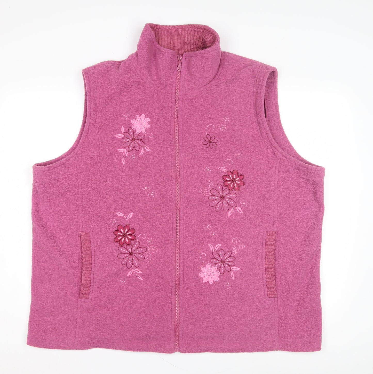 Classics Women's Pink Floral Fleece Waistcoat Size 24