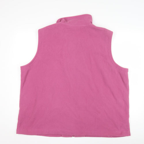 Classics Women's Pink Floral Fleece Waistcoat Size 24