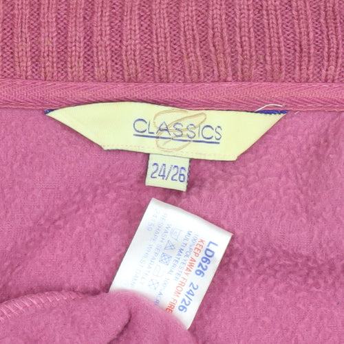 Classics Women's Pink Floral Fleece Waistcoat Size 24