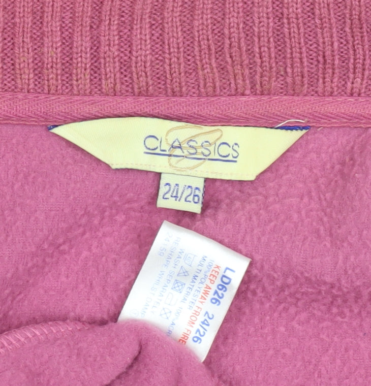 Classics Women's Pink Floral Fleece Waistcoat Size 24