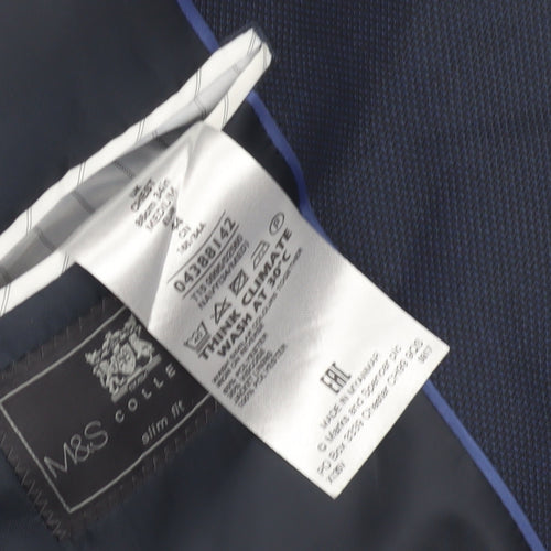 Marks and Spencer Men's Blue Slim Fit Blazer 34
