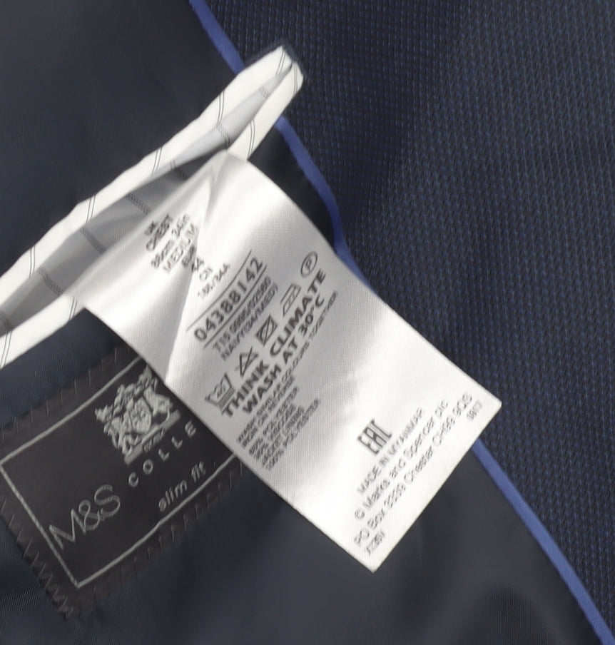 Marks and Spencer Men's Blue Slim Fit Blazer 34