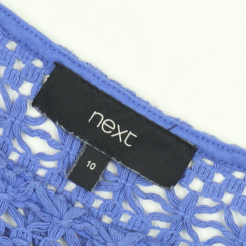 Next Women's Blue Crochet Pullover Jumper Size 10