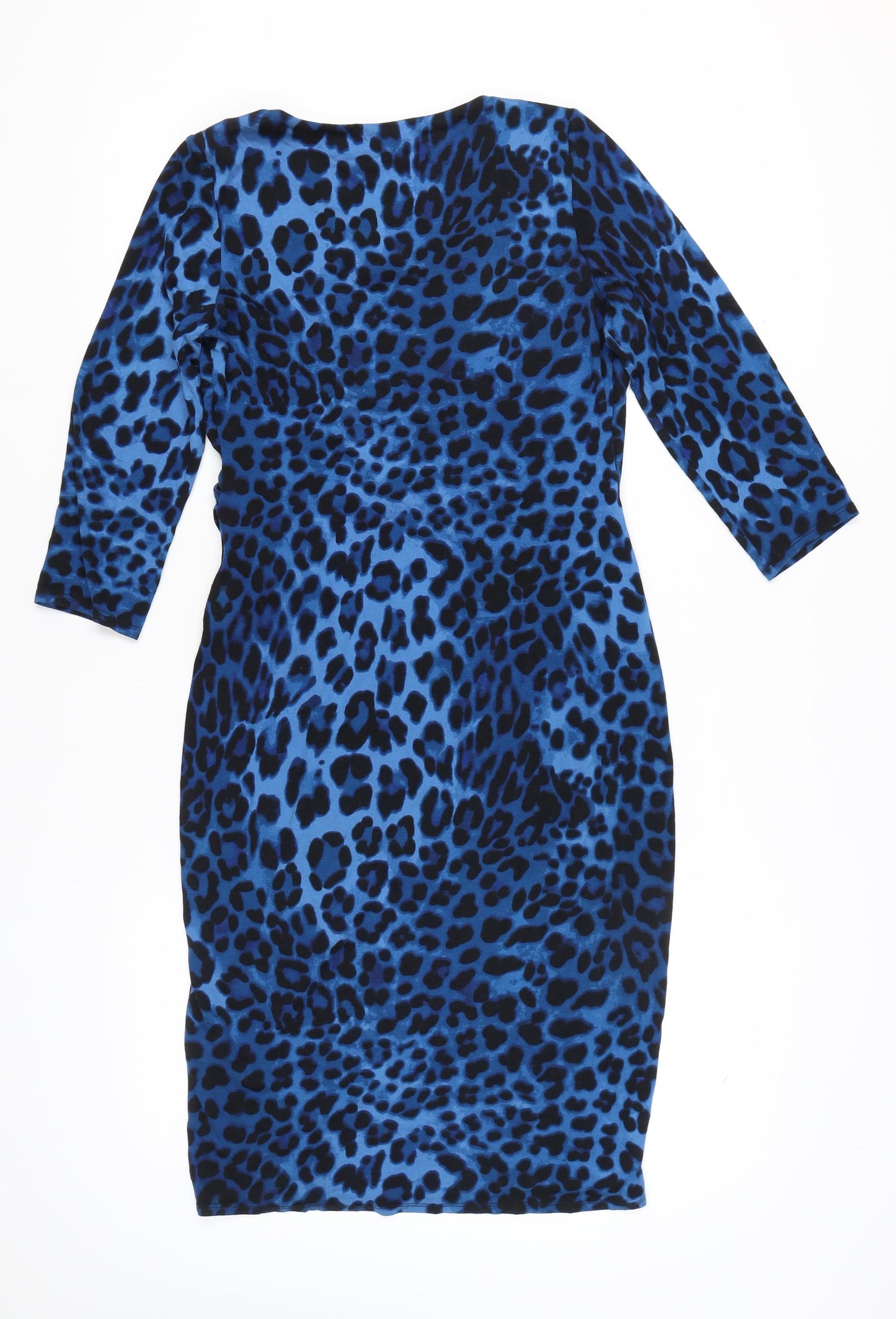 Per Una Women's Blue Animal Print Wrap Dress Size 12