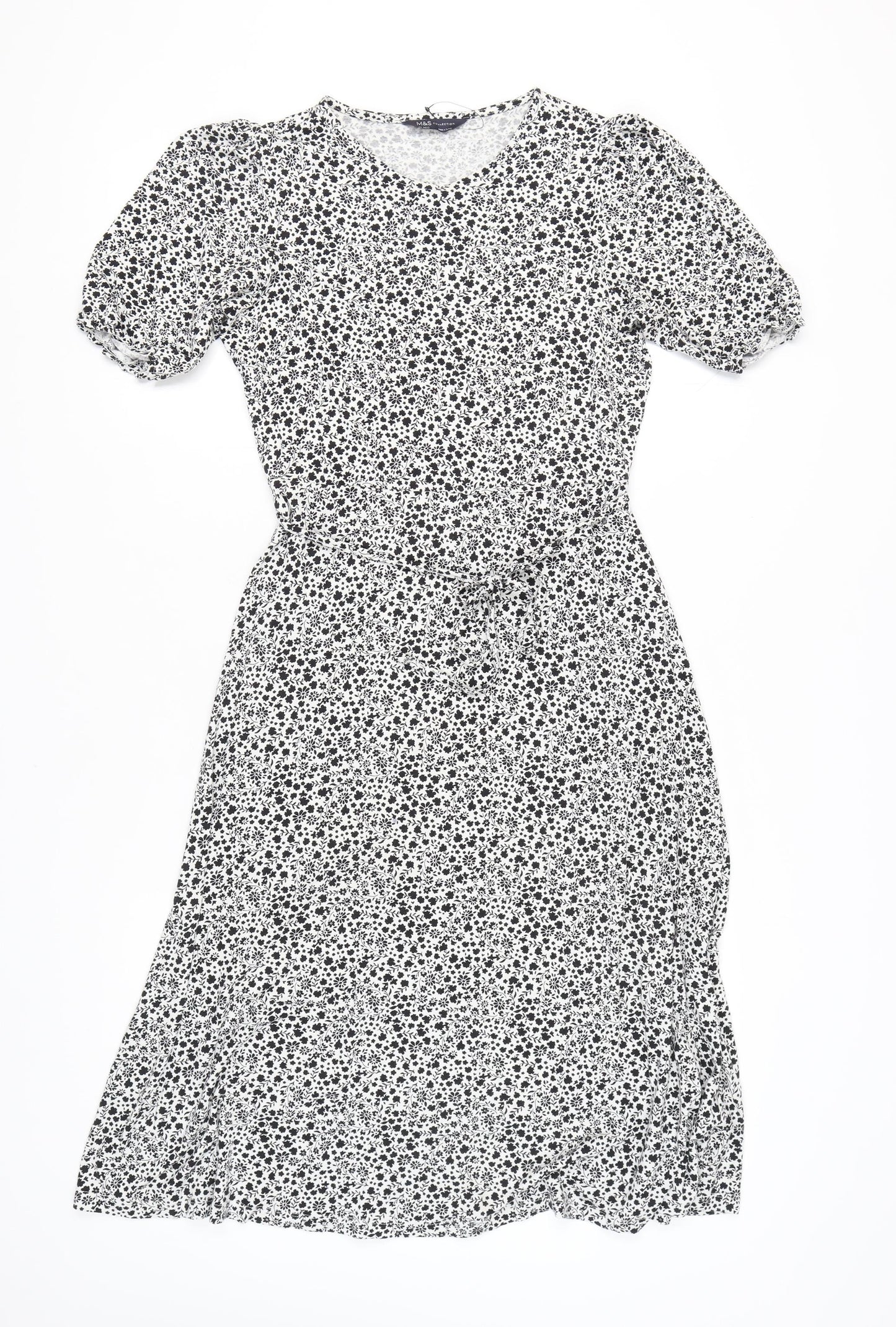 Marks and Spencer Women’s Black Floral Midi Dress Size 12
