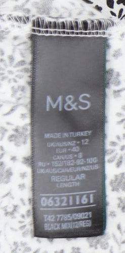 Marks and Spencer Women’s Black Floral Midi Dress Size 12