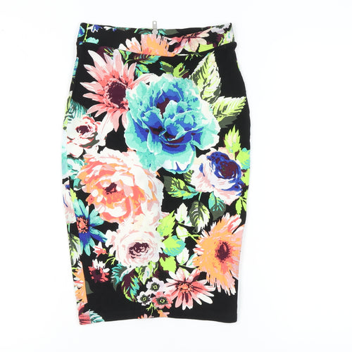 H&M Women's Multicoloured Floral Pencil Skirt XS