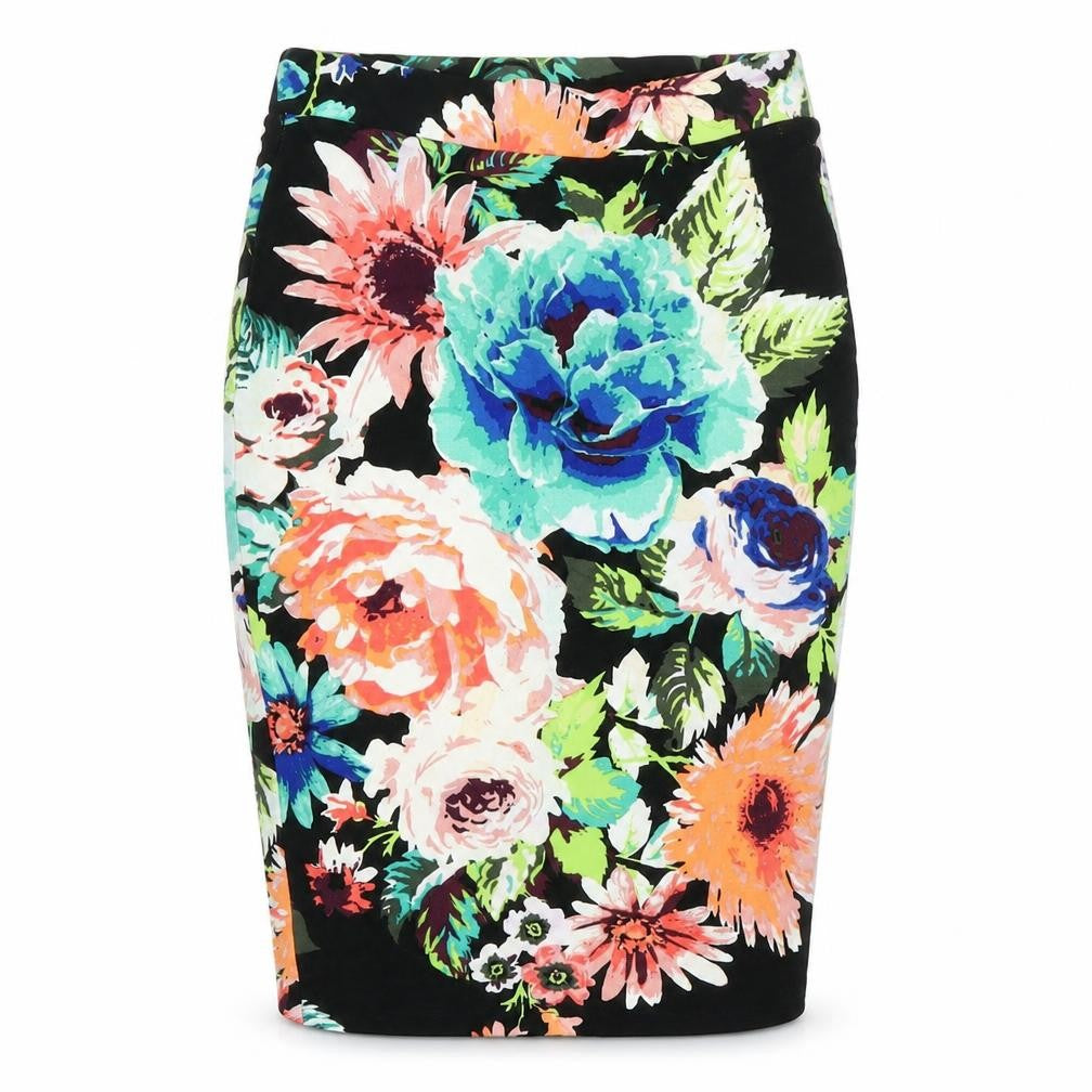 H&M Women's Multicoloured Floral Pencil Skirt XS