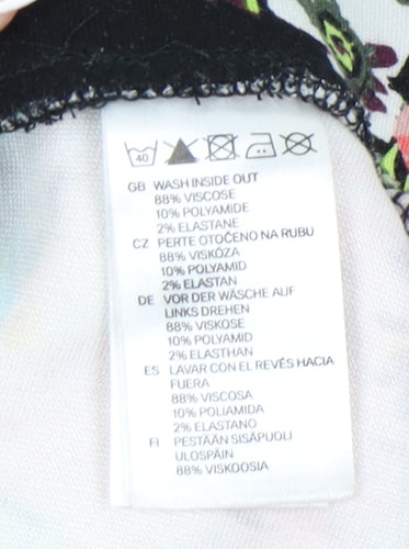 H&M Women's Multicoloured Floral Pencil Skirt XS