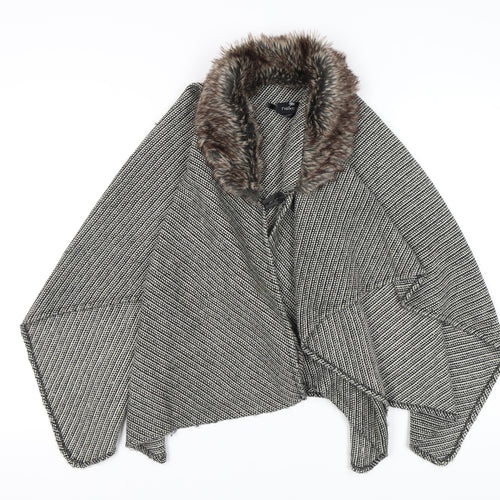 Next Women's Multicoloured Cape with Fur Trim