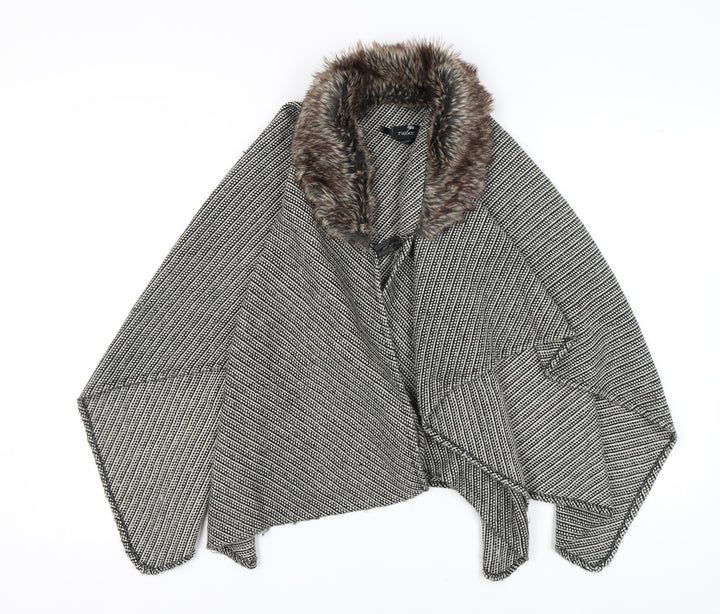 Next Women's Multicoloured Cape with Fur Trim