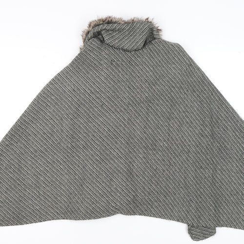 Next Women's Multicoloured Cape with Fur Trim