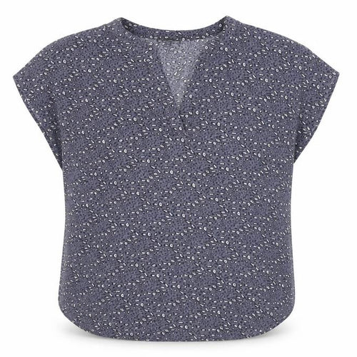 Adrianna Papell Women's Blue Animal Print Blouse L