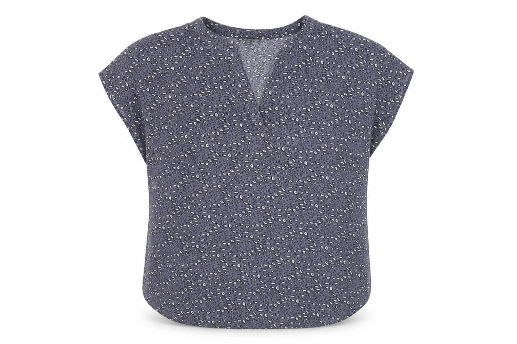 Adrianna Papell Women's Blue Animal Print Blouse L