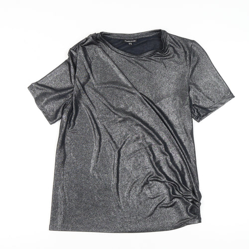 Warehouse Women's Silver Basic T-Shirt Size 10