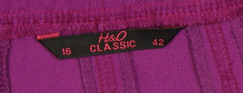 Hudson & Onslow Women's Purple A-Line Skirt UK 16