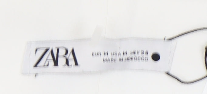 Zara Women's White Wide-Leg Trousers, Size M