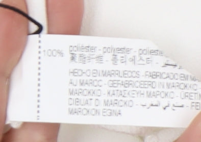 Zara Women's White Wide-Leg Trousers, Size M