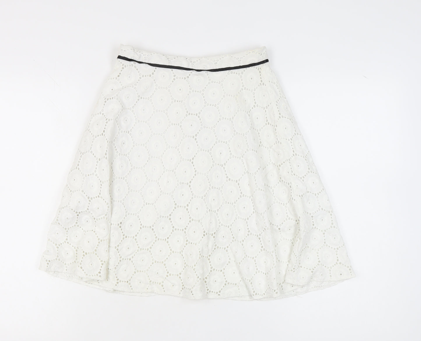 Topshop Women's White A-Line Lace Skirt, Size 10