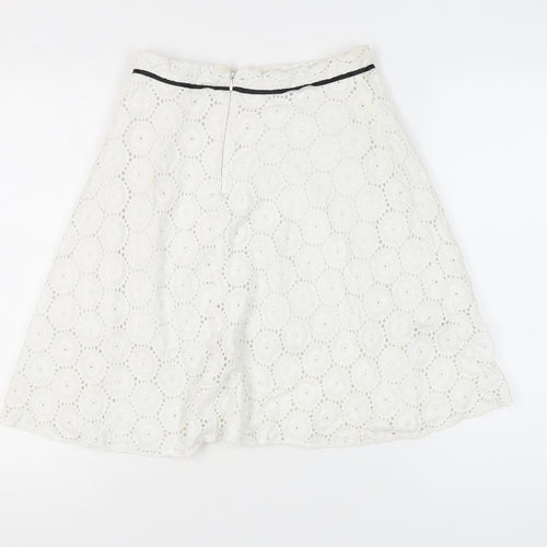Topshop Women's White A-Line Lace Skirt, Size 10