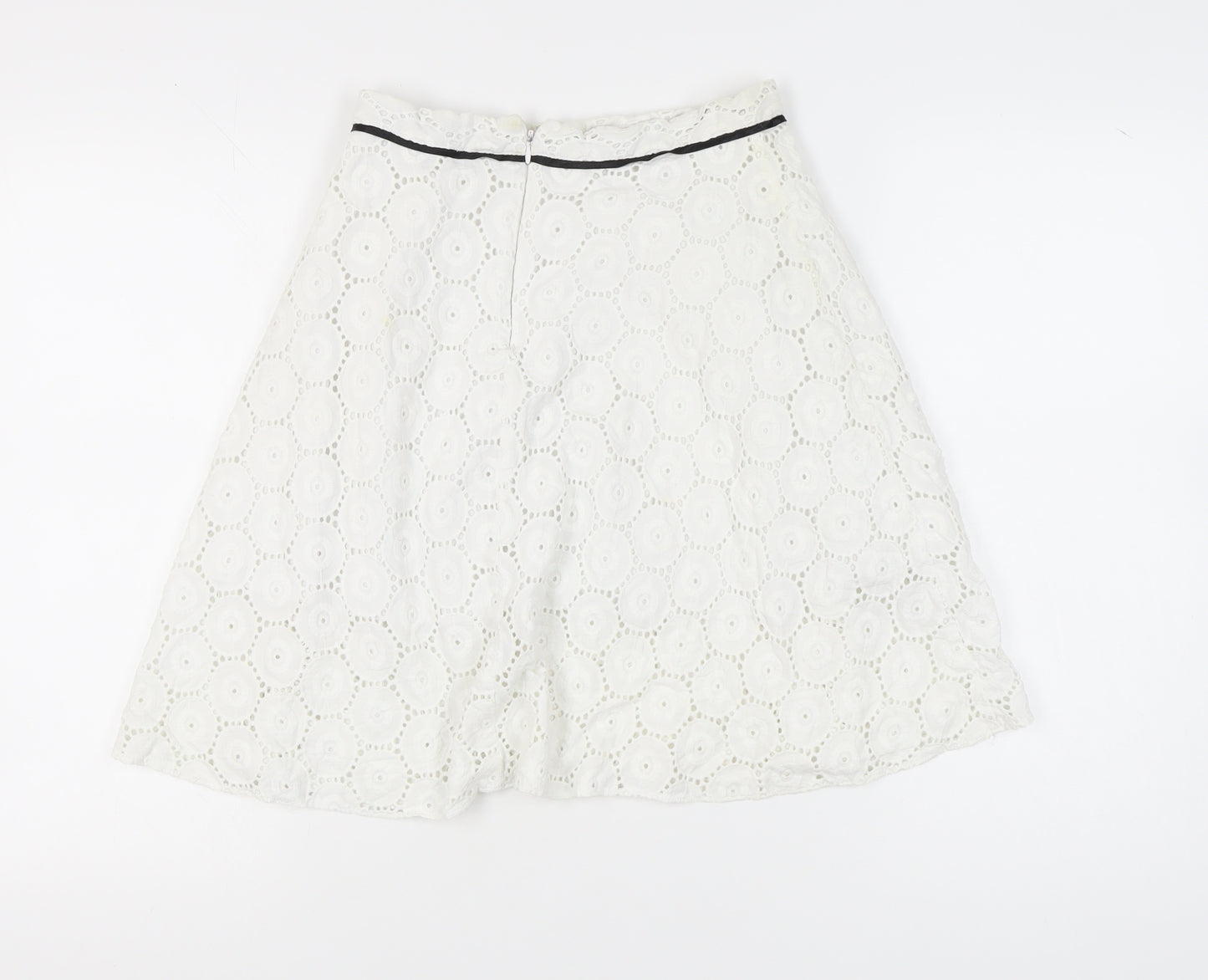 Topshop Women's White A-Line Lace Skirt, Size 10